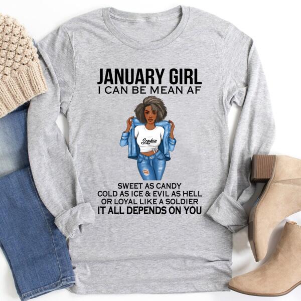 Personalized January Shirt, January Birthday T Shirt, Customize Birthday Shirt For Black Woman