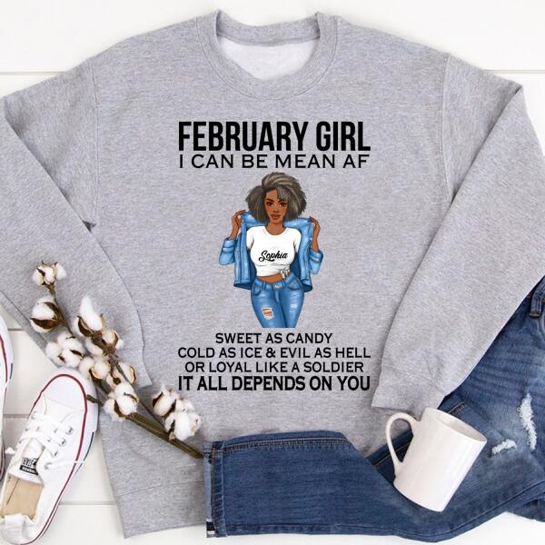 Personalized February Shirt, February Birthday T Shirt, Customize Birthday Shirt For Black Woman