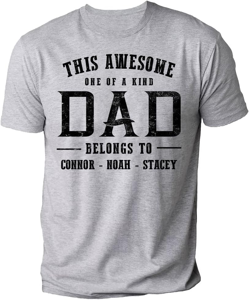 Personalized Shirt for Dad Shirt with Kids, Gifts for Dad Papa Shirts, Fathers Day Birthday Gifts, Gifts for Men Shirt