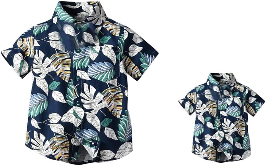 Daddy and Me Matching Outfits Hawaiian Father and Son Matching Shirts for Family Photoshoot Summer Men Boys Father&#39;s Day Tops