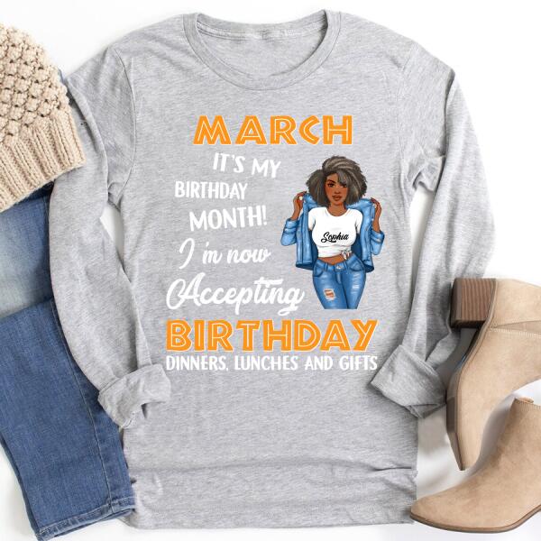 March Birthday Shirt, Custom Birthday Shirt, Queens Born In March, March Birthday Gifts, March Birthday Gifts