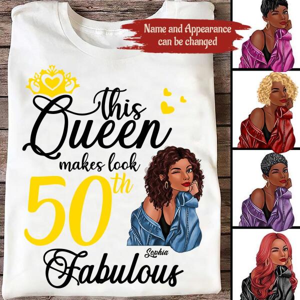 Made In 1972 - 50 Years Of Being Awesome 50th Birthday Unique T Shirt For Woman, Custom Birthday Shirt, Her Gifts For 50 Years Old, Turning 50 And Fabulous Birthday Cotton Shirt