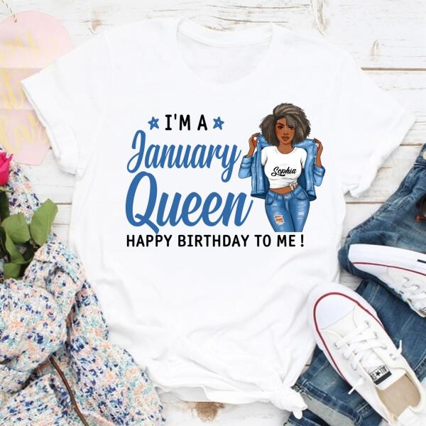 January Birthday Shirt, Custom Birthday Shirt, Queens Born In January, January Birthday Gifts, January Birthday Gifts