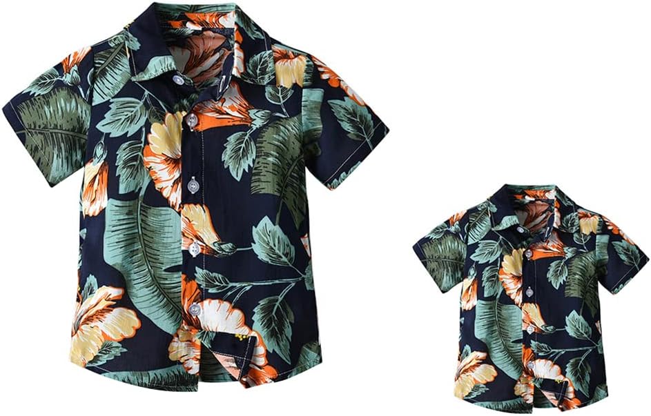 Daddy and Me Matching Outfits Hawaiian Father and Son Matching Shirts for Family Photoshoot Summer Men Boys Father&#39;s Day Tops