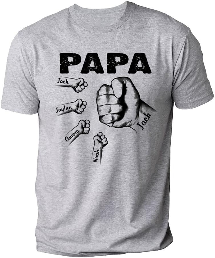 Personalized Shirt for Dad Shirt with Kids, Gifts for Dad Papa Shirts, Fathers Day Birthday Gifts, Gifts for Men Shirt