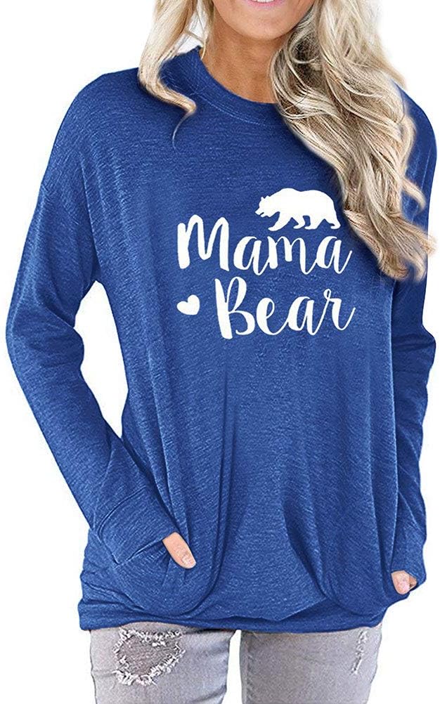 Nlife Mama Bear Mothers Day Shirt for Gifts Moms Graphic Tees with Sayings Womens Tshirts Tops
