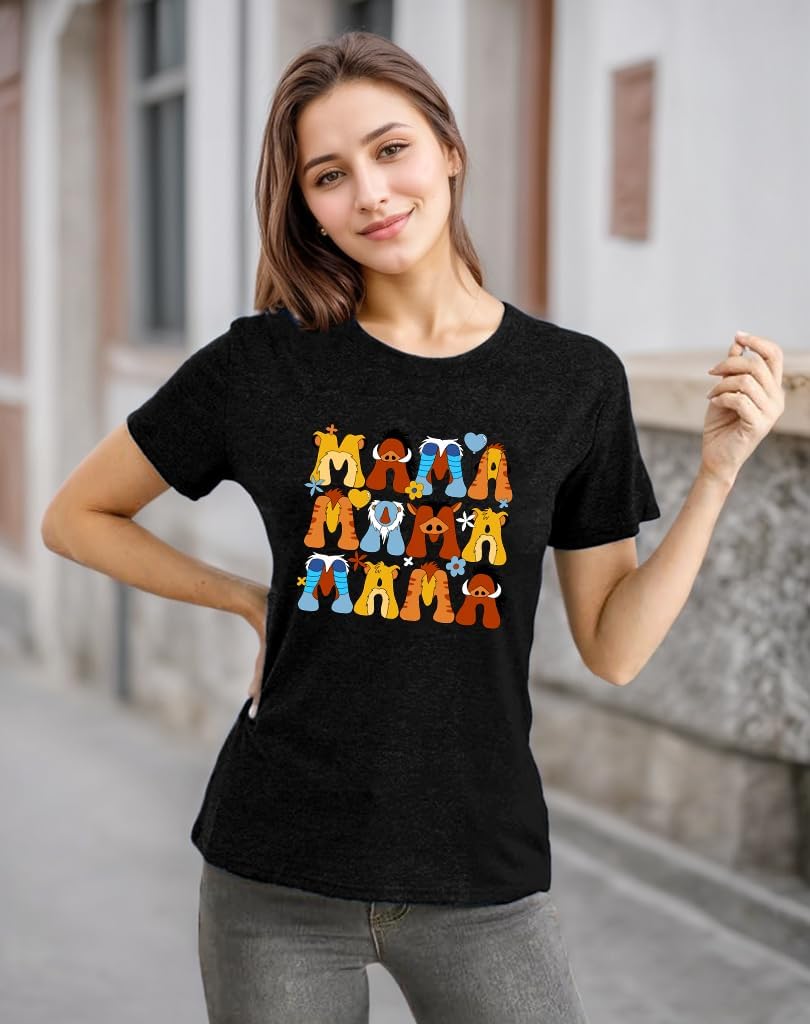 Mama Shirt Women Cute Mom Letter Print Mother&#39;s Day Tshirt Graphic Short Sleeve Tee Tops Blouses