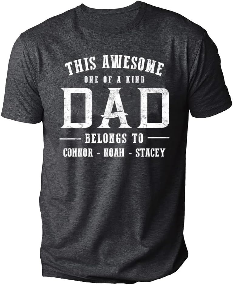 Personalized Shirt for Dad Shirt with Kids, Gifts for Dad Papa Shirts, Fathers Day Birthday Gifts, Gifts for Men Shirt
