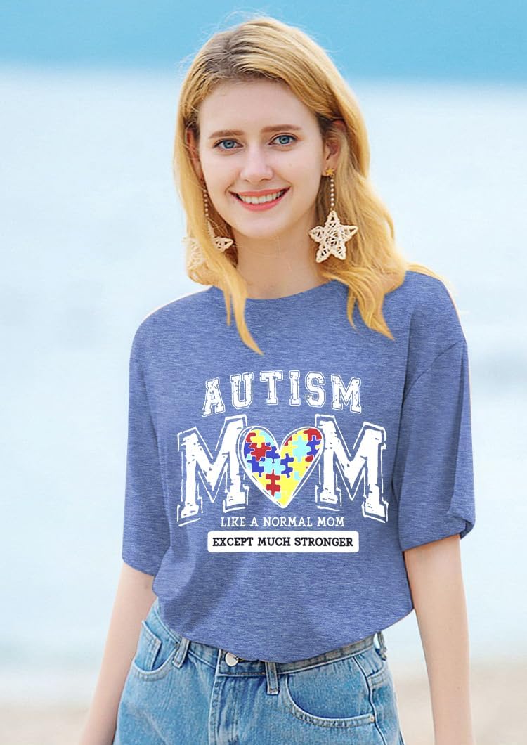 Autism Awareness Shirt Autism Mom Shirt Womens Autism Acceptance T Shirt Mental Health Tees Positive Mama Tops