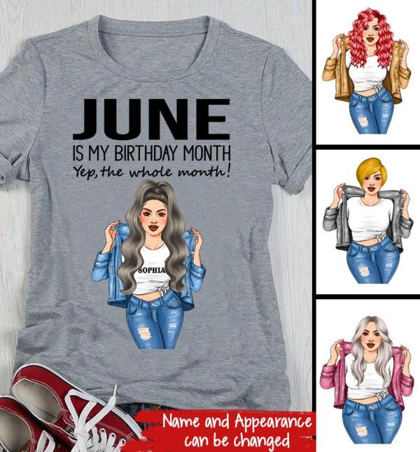 June Birthday Shirt, Custom Birthday Shirt, Queens Born In June, June Birthday Shirts For Woman, June Birthday Gifts