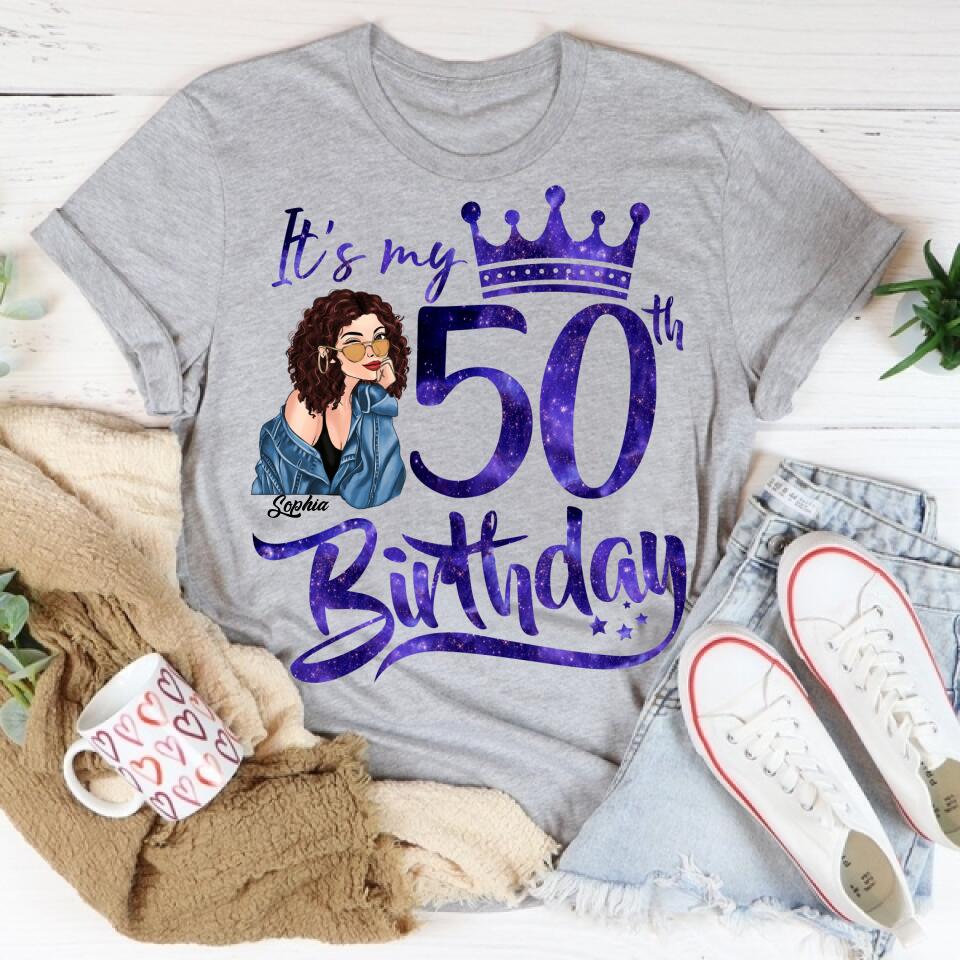 Chapter 50, Fabulous Since 1975 50th Birthday Unique T Shirt For Woman, Custom Birthday Shirt, Her Gifts For 50 Years Old , Turning 50 Birthday Cotton Shirt