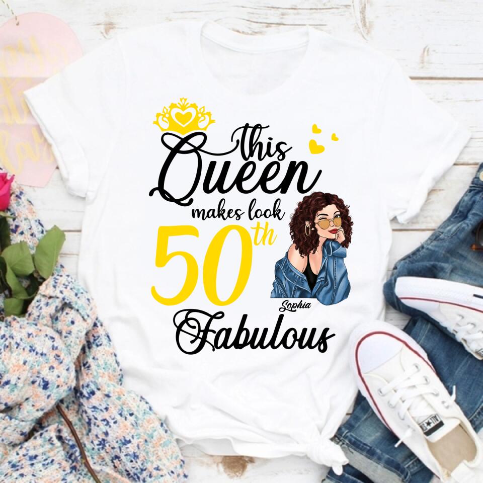 Made In 1972 - 50 Years Of Being Awesome 50th Birthday Unique T Shirt For Woman, Custom Birthday Shirt, Her Gifts For 50 Years Old, Turning 50 And Fabulous Birthday Cotton Shirt