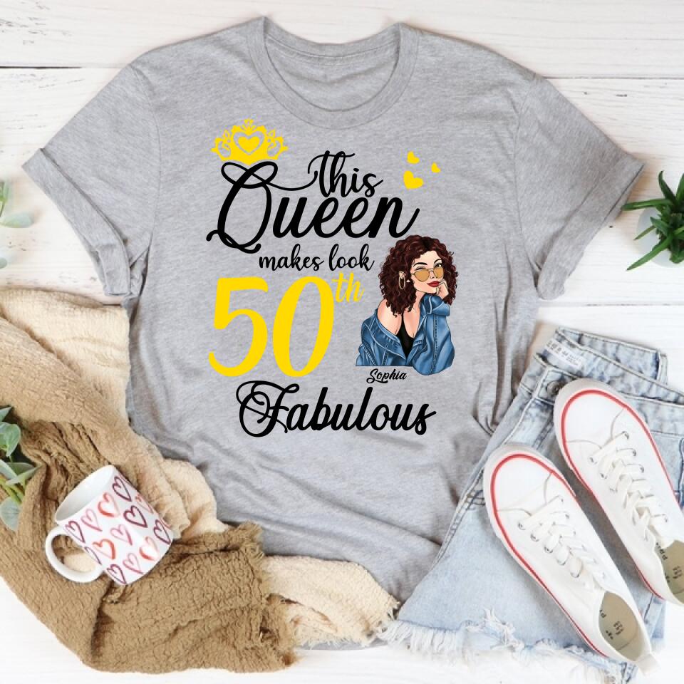 Made In 1972 - 50 Years Of Being Awesome 50th Birthday Unique T Shirt For Woman, Custom Birthday Shirt, Her Gifts For 50 Years Old, Turning 50 And Fabulous Birthday Cotton Shirt