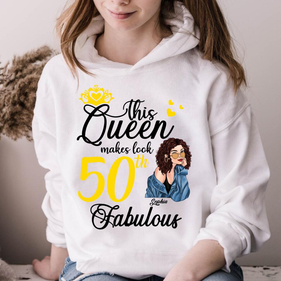 Made In 1972 - 50 Years Of Being Awesome 50th Birthday Unique T Shirt For Woman, Custom Birthday Shirt, Her Gifts For 50 Years Old, Turning 50 And Fabulous Birthday Cotton Shirt