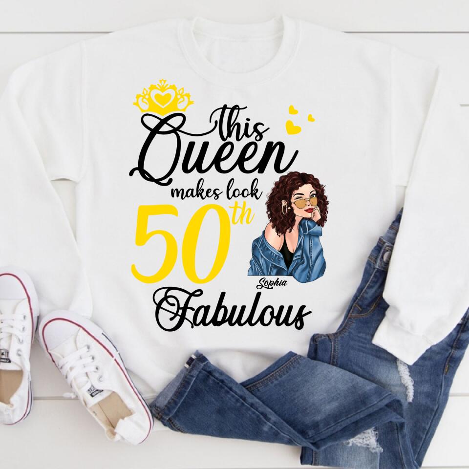 Made In 1972 - 50 Years Of Being Awesome 50th Birthday Unique T Shirt For Woman, Custom Birthday Shirt, Her Gifts For 50 Years Old, Turning 50 And Fabulous Birthday Cotton Shirt