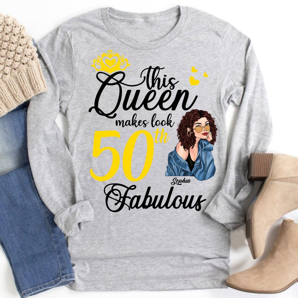 Made In 1972 - 50 Years Of Being Awesome 50th Birthday Unique T Shirt For Woman, Custom Birthday Shirt, Her Gifts For 50 Years Old, Turning 50 And Fabulous Birthday Cotton Shirt