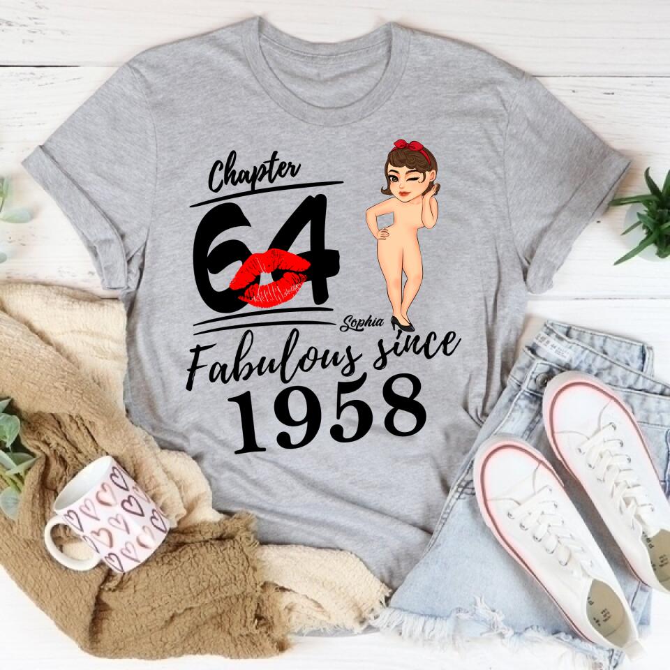 64th Birthday Shirts, Custom Birthday Shirts, Turning 64 Shirt For Women, Turning 64 And Fabulous Shirt, 1958 Shirt, Best Gifts For Women Turning 64