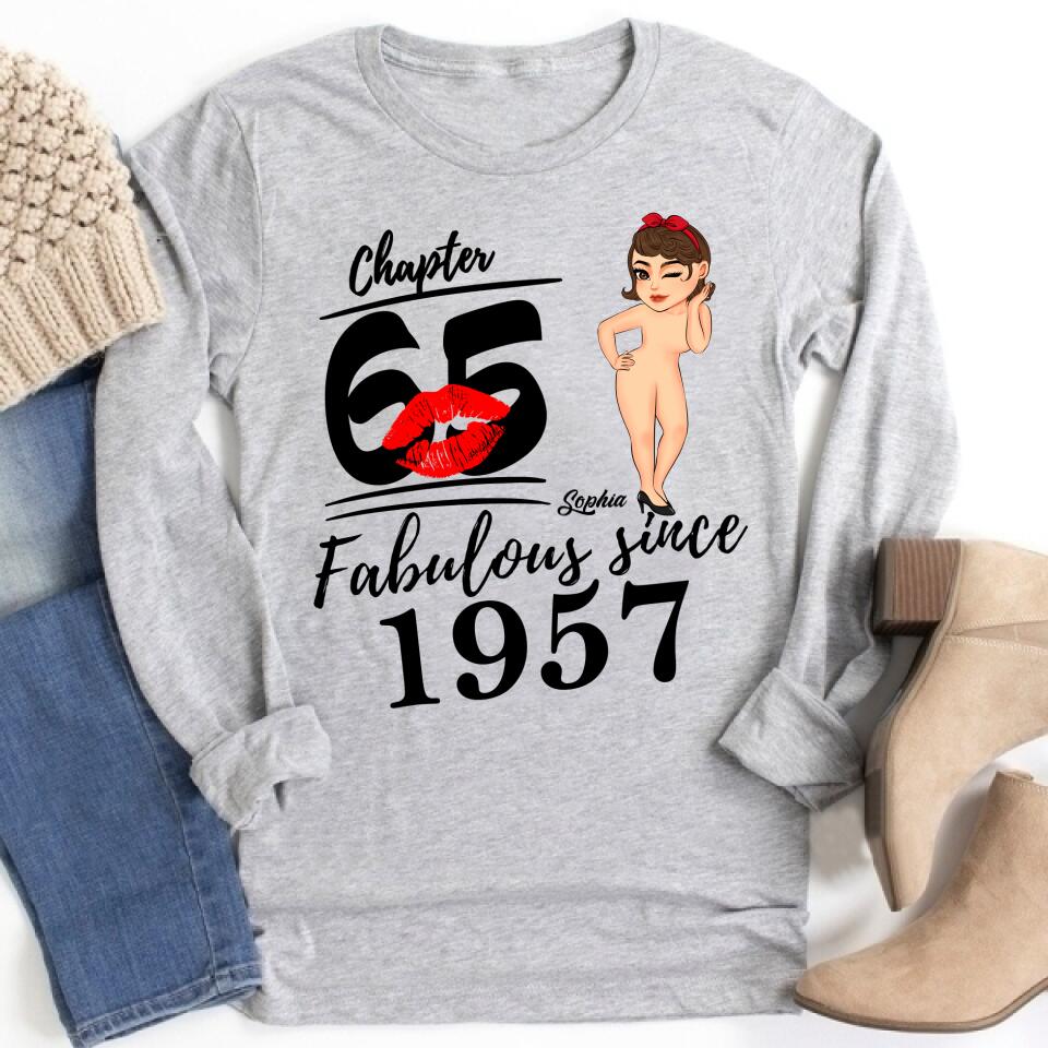 65th Birthday Shirts, Custom Birthday Shirts, Turning 65 Shirt For Women, Turning 65 And Fabulous Shirt, 1957 Shirt, Best Gifts For Women Turning 65