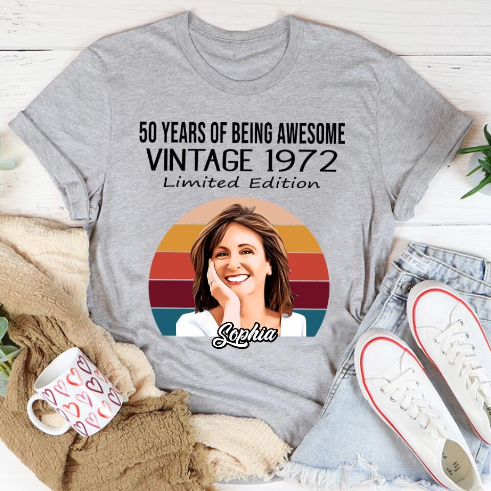Vintage 1972 Shirt, 50th Birthday Shirts, Custom Birthday Shirts, Turning 50 Shirt, Gifts For Women Turning 50, 50 And Fabulous Shirt, 50th Birthday Shirts For Her