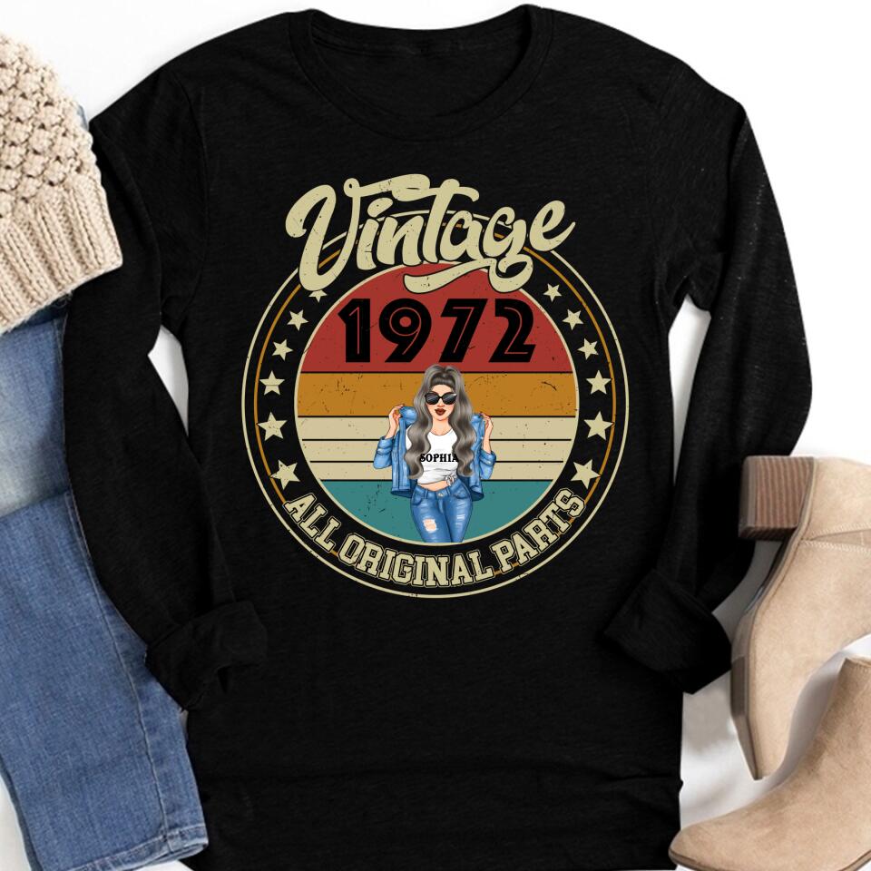 Vintage 1972 Shirt, Awesome since 72, Custom Birthday Shirts 50th Birthday Unique Gifts For Woman, 50th Birthday Ideas, Turning 50 Years Old Cotton Shirt