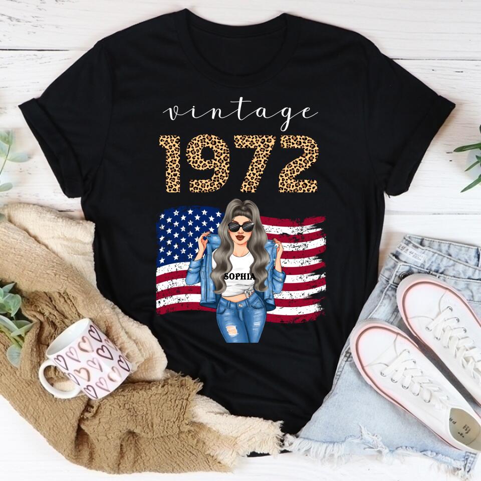 Vintage 1972 Shirt, Stepping Into My 50th Birthday,  50th Birthday Unique Gifts For Woman, 50th Birthday Ideas, Turning 50 Years Old Cotton Shirt