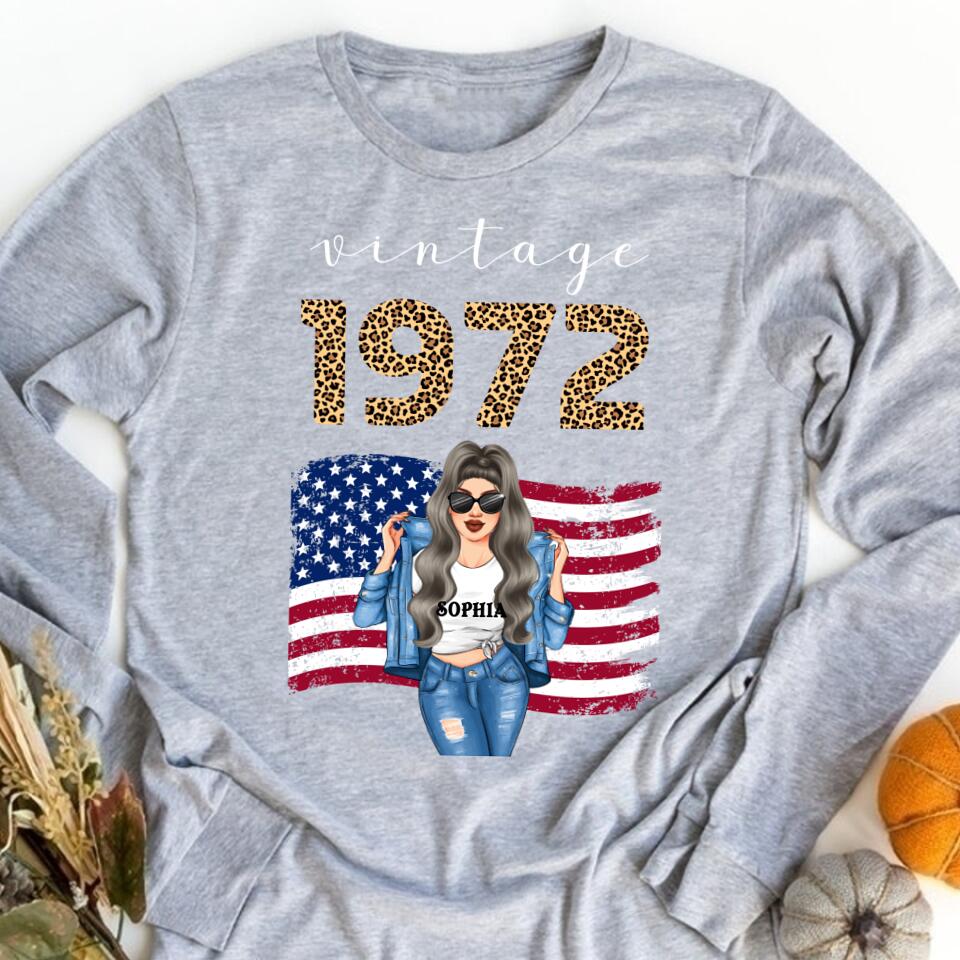 Vintage 1972 Shirt, Stepping Into My 50th Birthday,  50th Birthday Unique Gifts For Woman, 50th Birthday Ideas, Turning 50 Years Old Cotton Shirt