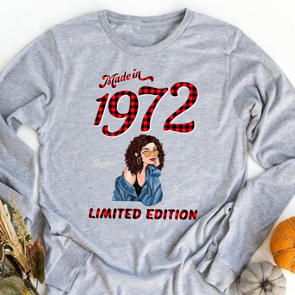 Made In 1972 Limited Edition - Vintage 1972 Shirt, Stepping Into My 50th Birthday,  50th Birthday Unique Gifts For Woman, 50th Birthday Ideas, Turning 50 Years Old Cotton Shirt