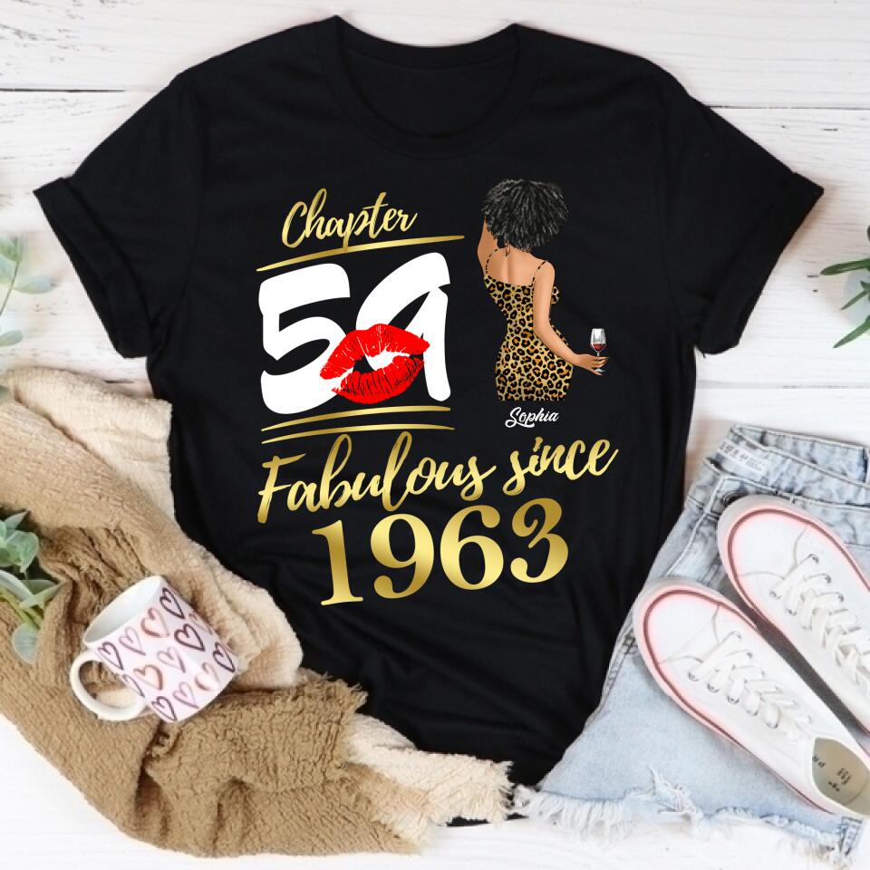 Custom Birthday Shirts, Chapter 59, Fabulous Since 1963 59th Birthday Unique T Shirt For Woman, Her Gifts For 59 Years Old, Turning 59 Birthday Cotton Shirt