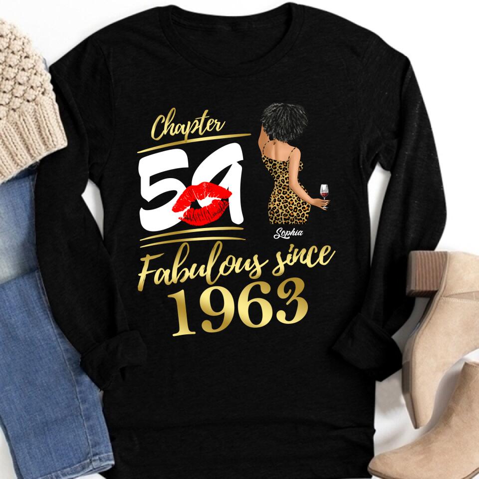 Custom Birthday Shirts, Chapter 59, Fabulous Since 1963 59th Birthday Unique T Shirt For Woman, Her Gifts For 59 Years Old, Turning 59 Birthday Cotton Shirt