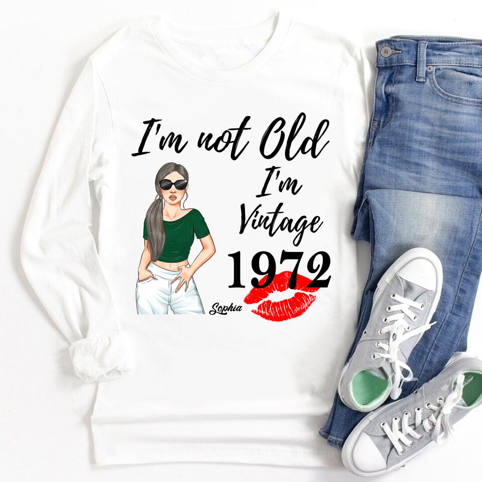 I&#39;m Not Old Vintage 1972 Shirt, Custom Birthday Shirt, 50th Birthday Unique Gifts For Woman, 50th Birthday Ideas, Turning 50 Years Old Cotton Shirt