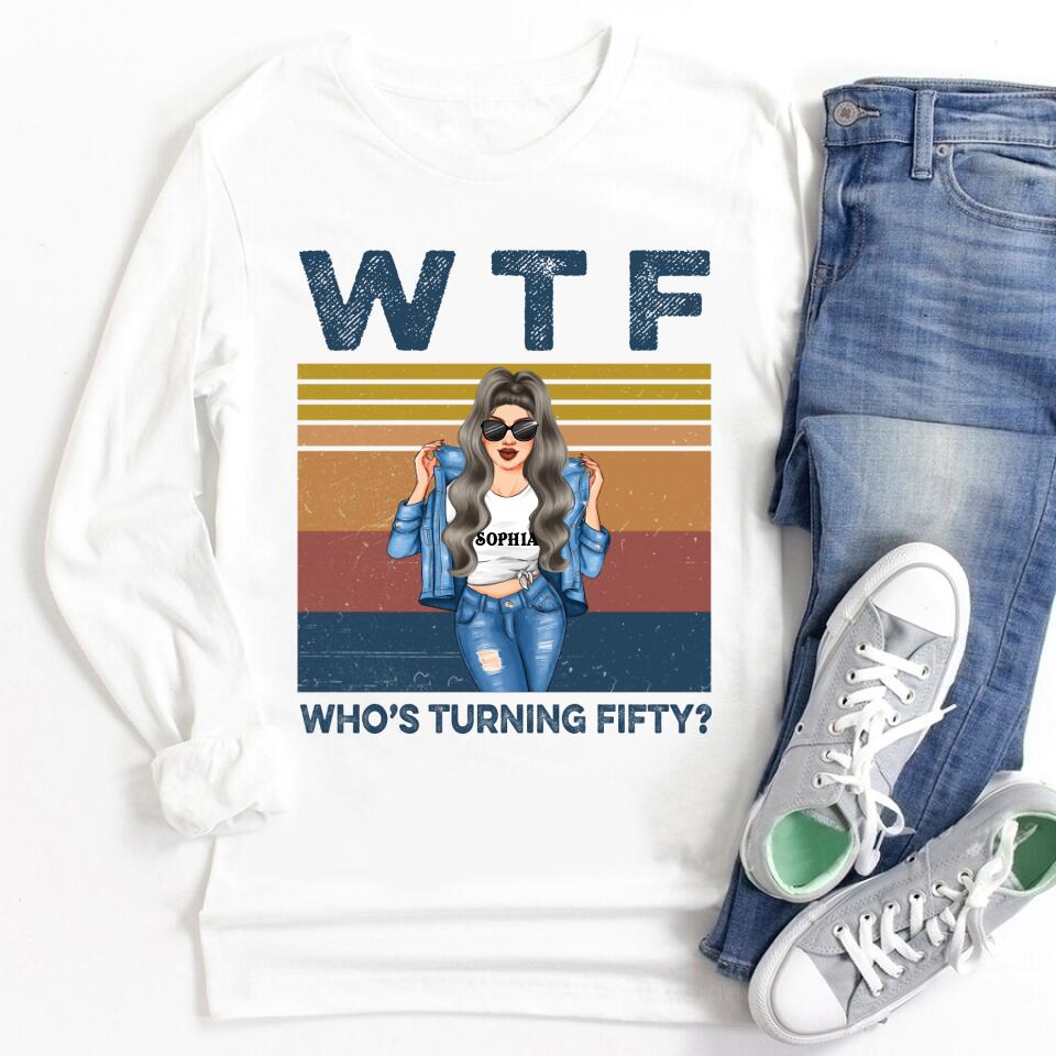 Vintage 1972 Shirt, W T F Who Turning Fifty, Custom Image Birthday Shirt, 50th Birthday Unique Gifts For Woman, 50th Birthday Ideas, Turning 50 Years Old Cotton Shirt