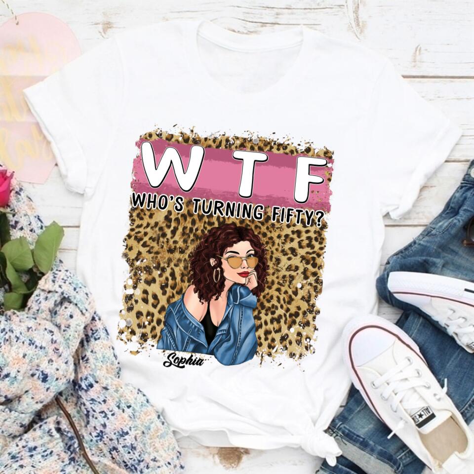 W T F Who's Turning Fiffty - Vintage 1972 Shirt, Custom Birthday Shirt, 50th Birthday Unique Gifts For Woman, 50th Birthday Ideas, Turning 50 Years Old Cotton Shirt