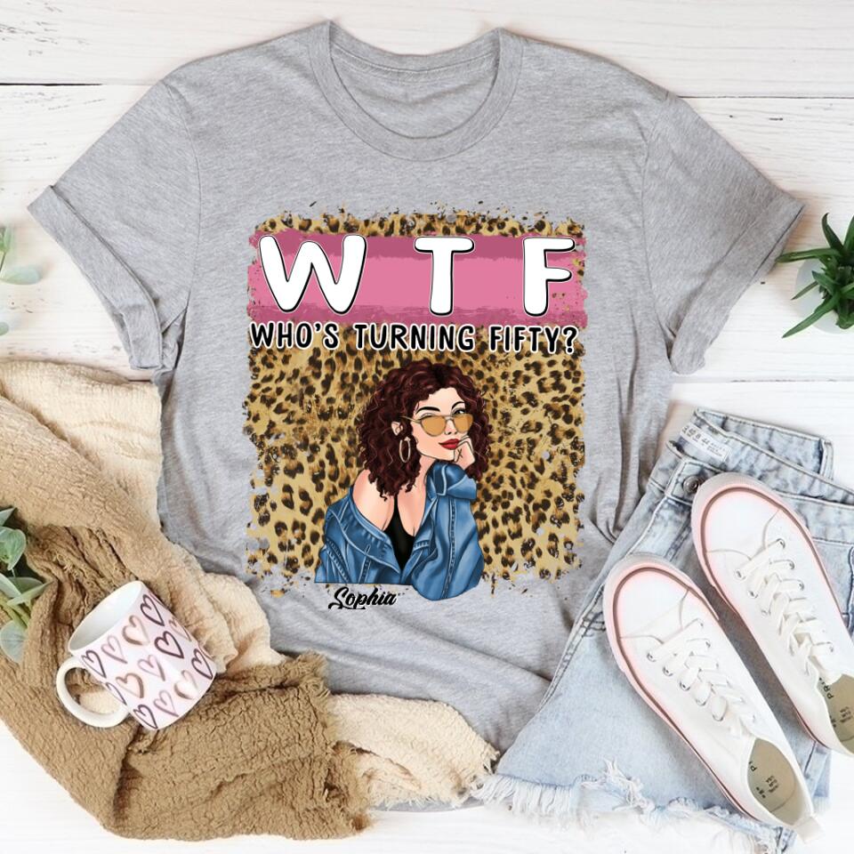 W T F Who&#39;s Turning Fiffty - Vintage 1972 Shirt, Custom Birthday Shirt, 50th Birthday Unique Gifts For Woman, 50th Birthday Ideas, Turning 50 Years Old Cotton Shirt