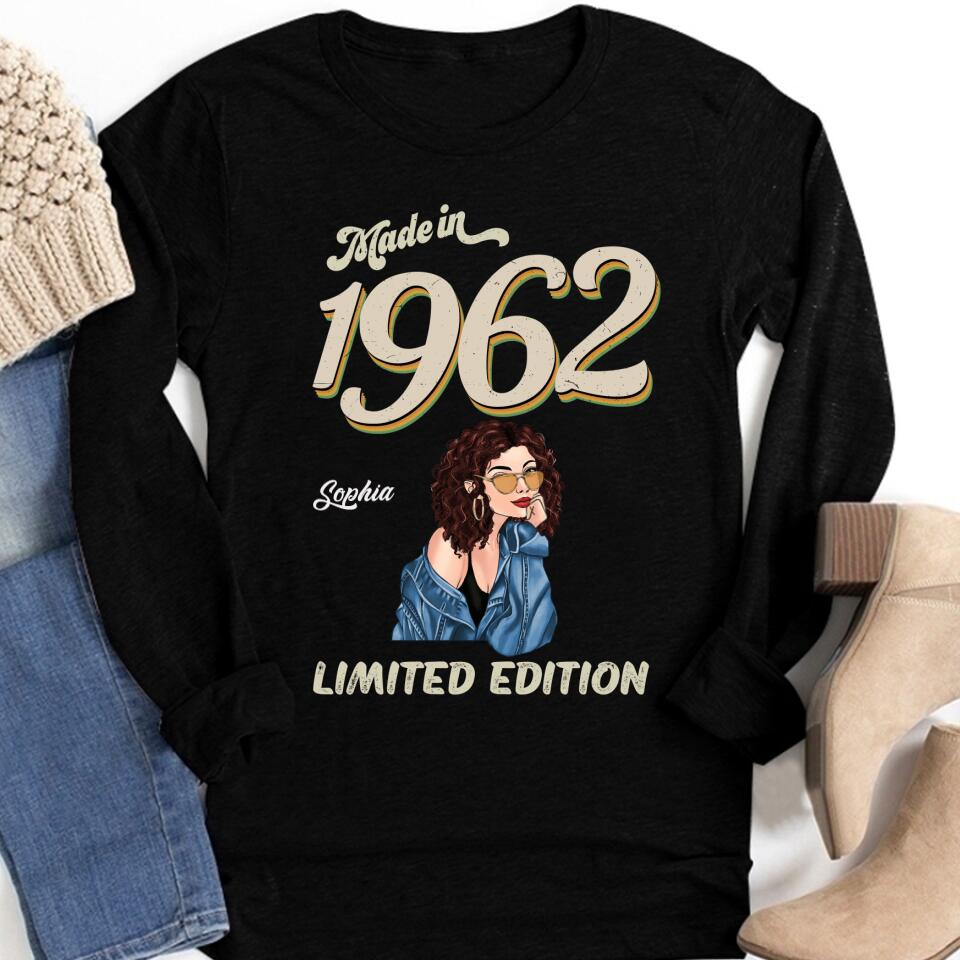 I'm 60 - Vintage 1962 Shirt, Custom Birthday Shirt, 60th Birthday Unique Gifts For Woman, 60th Birthday Ideas, Turning 60 Years Old Cotton Shirt