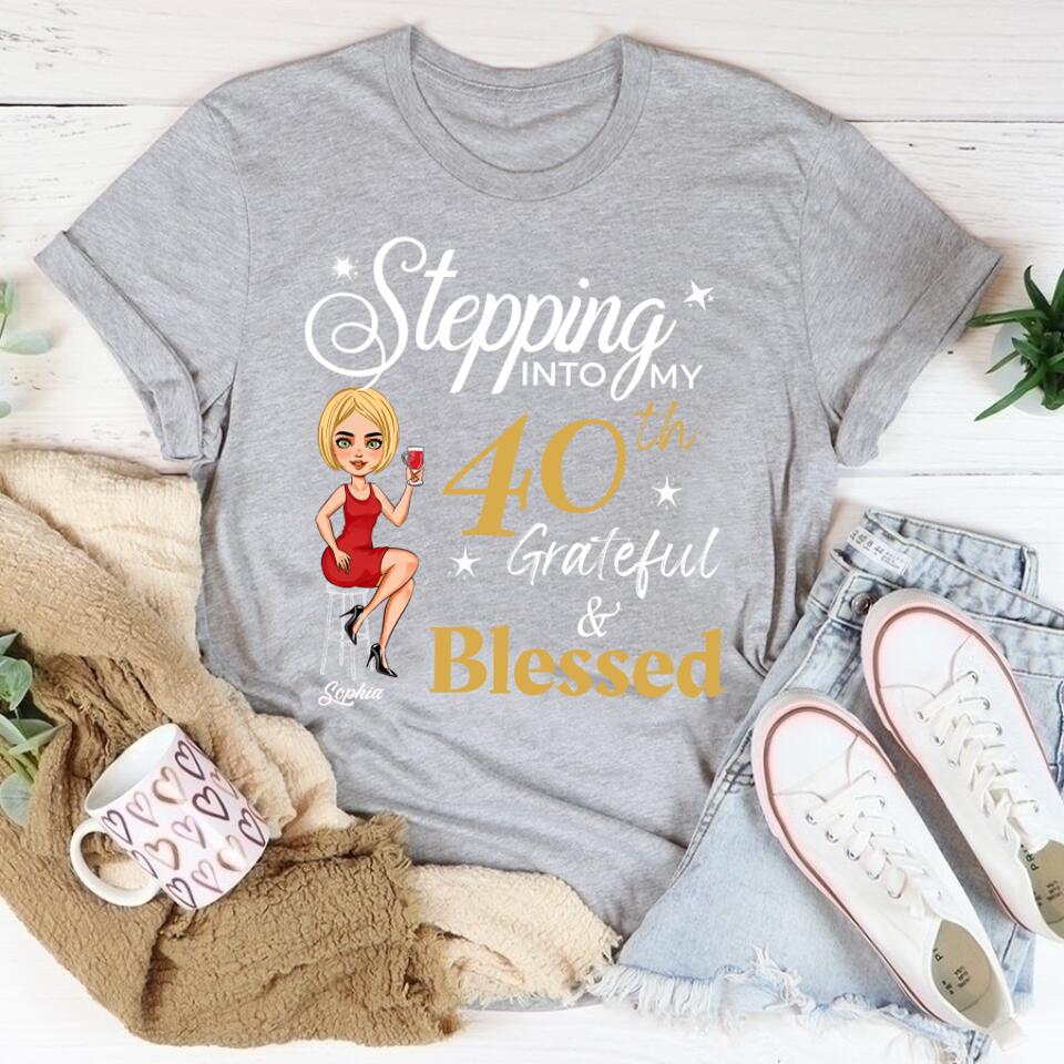 Stepping Into My 40th Birthday, Vintage 1982 Shirt, 40th Birthday Unique Gifts For Woman, 40th Birthday Ideas, Turning 40 Years Old Cotton Shirt
