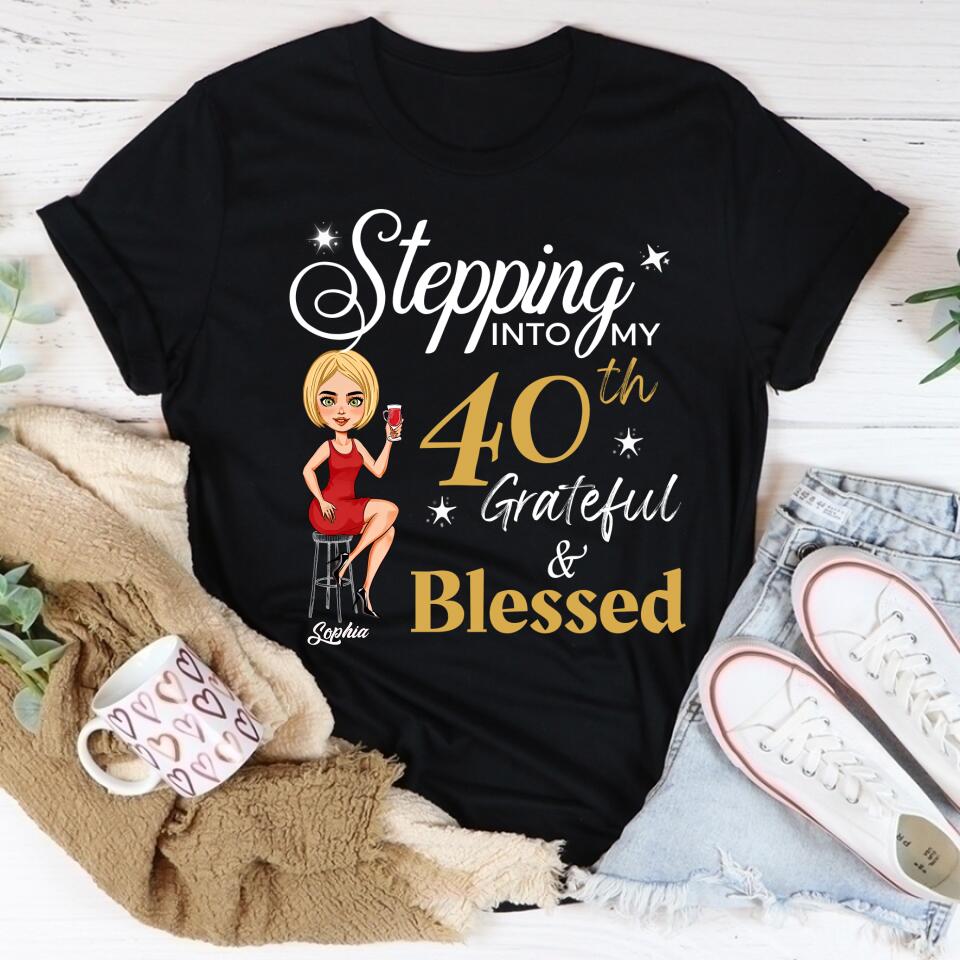 Stepping Into My 40th Birthday, Vintage 1982 Shirt, 40th Birthday Unique Gifts For Woman, 40th Birthday Ideas, Turning 40 Years Old Cotton Shirt