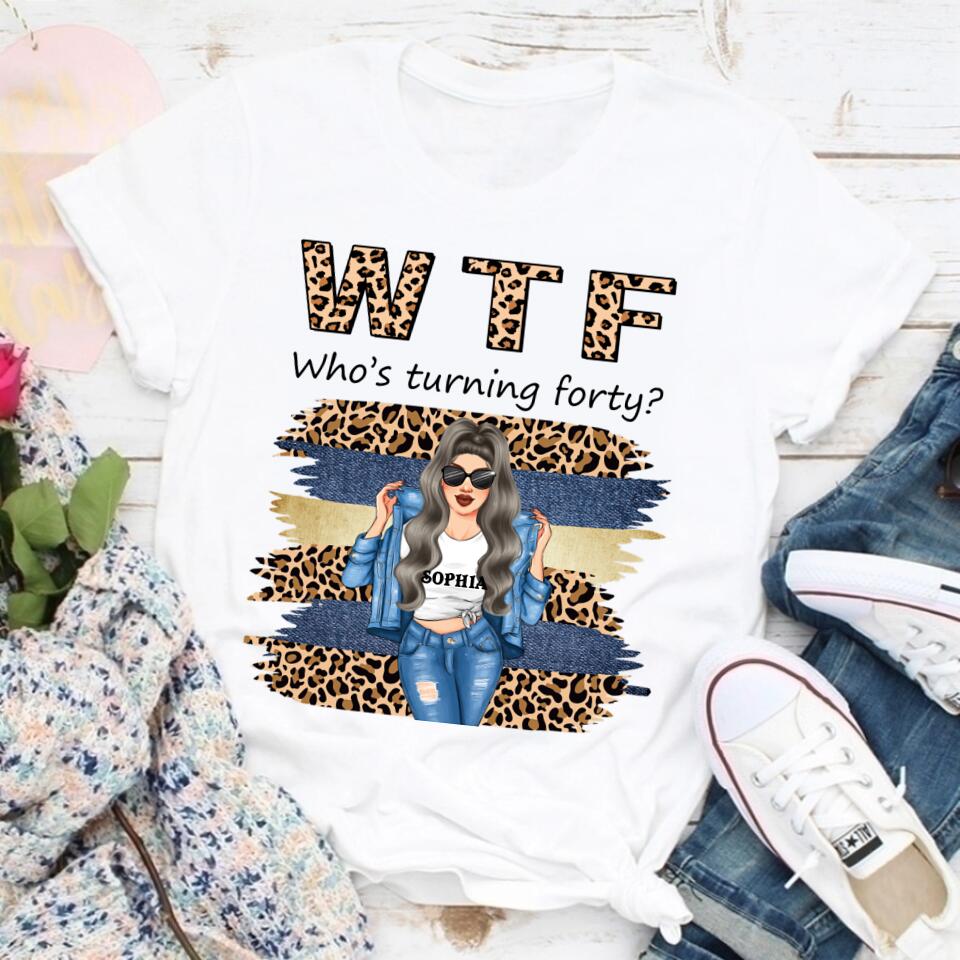 W T F Forty Birthday Shirt, Vintage 1982 Shirt, 40th Birthday Unique Gifts For Woman, 40th Birthday Ideas, Turning 40 Years Old Cotton Shirt