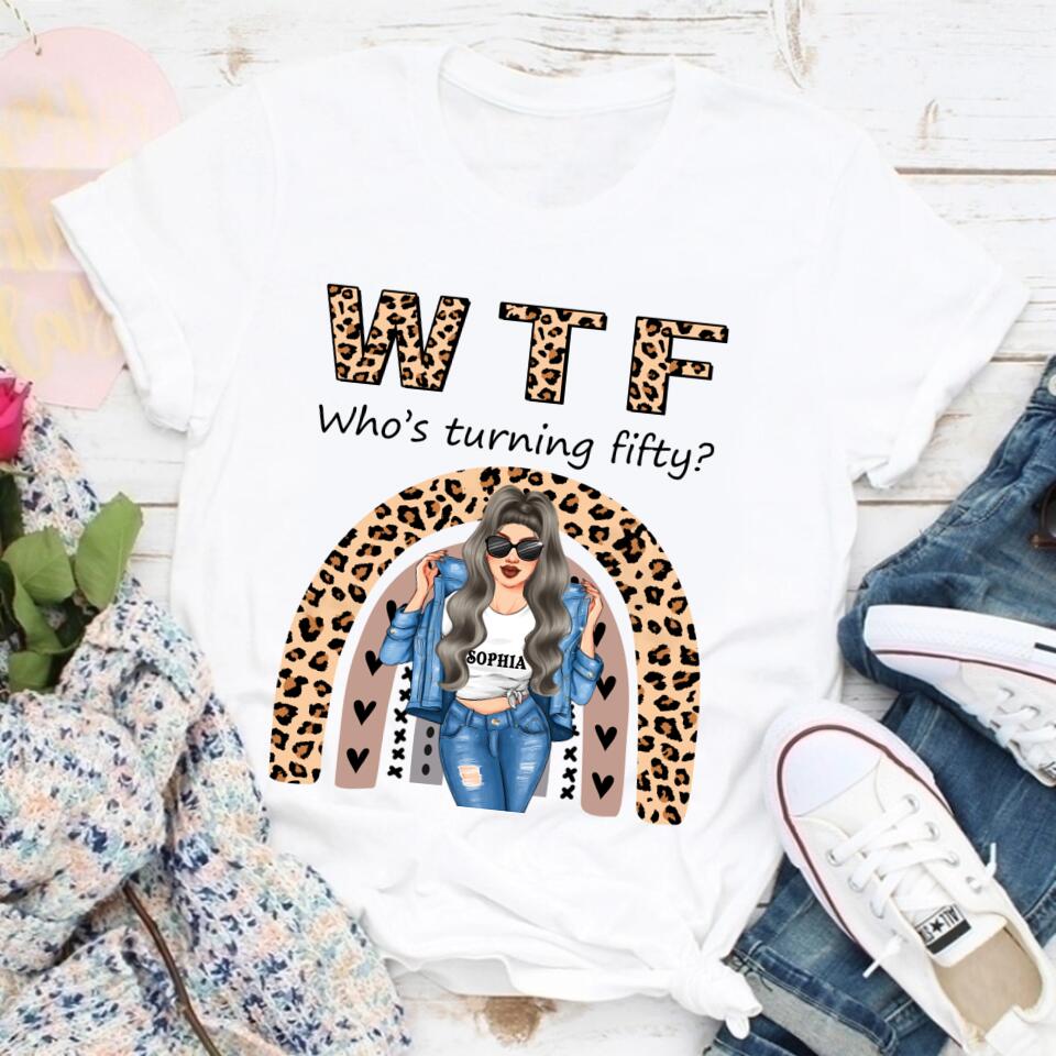 W T F Who&#39;s Turning Fiffty - Vintage 1972 Shirt, Custom Birthday Shirt, 50th Birthday Unique Gifts For Woman, 50th Birthday Ideas, Turning 50 Years Old Cotton Shirt