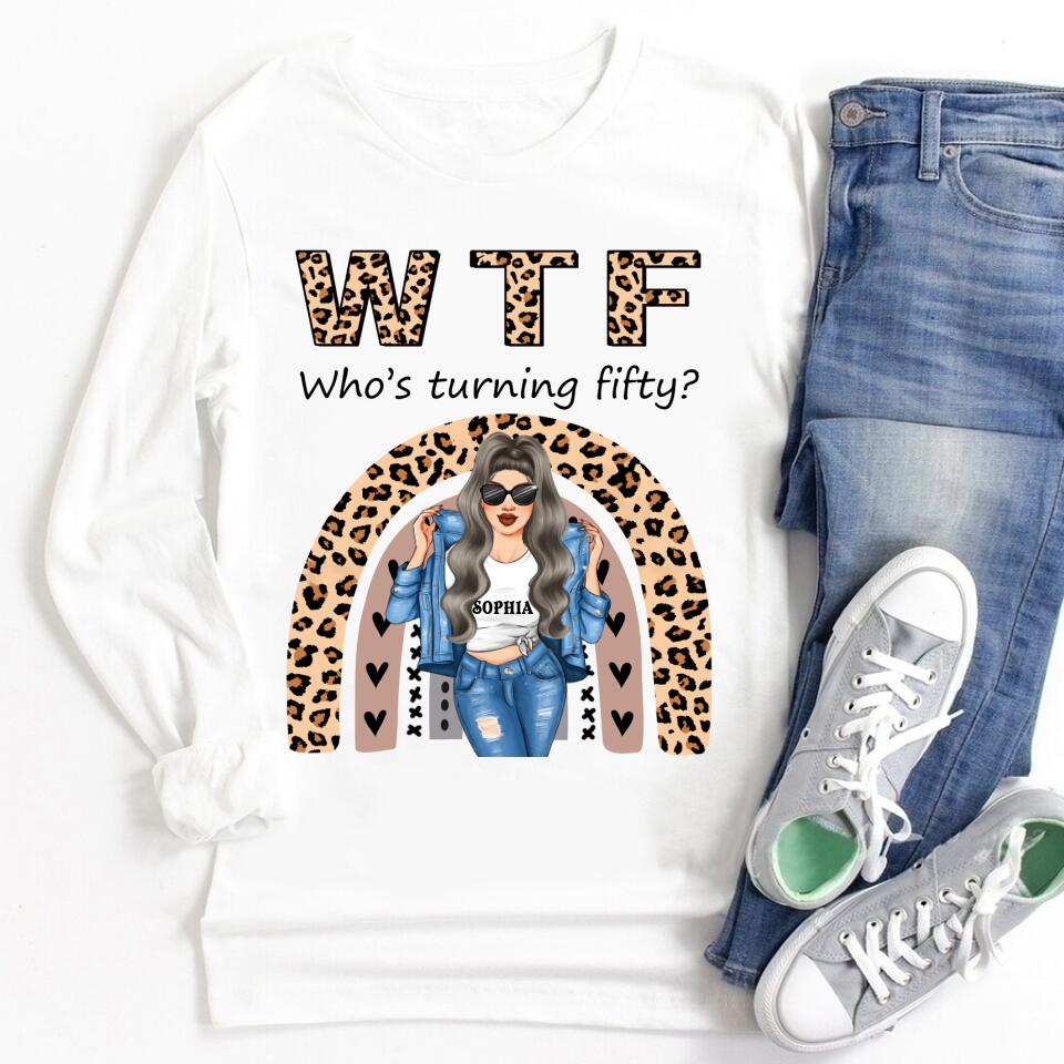 W T F Who&#39;s Turning Fiffty - Vintage 1972 Shirt, Custom Birthday Shirt, 50th Birthday Unique Gifts For Woman, 50th Birthday Ideas, Turning 50 Years Old Cotton Shirt