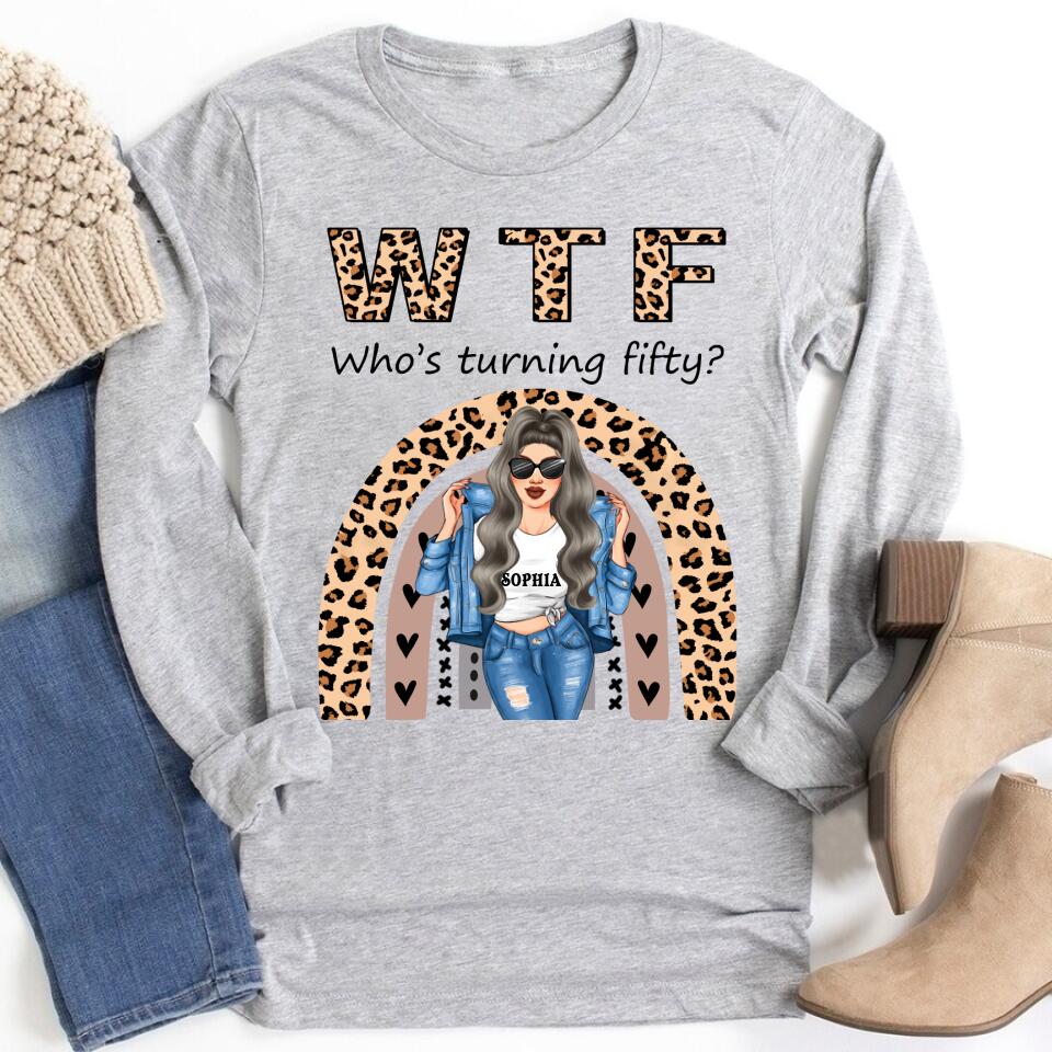 W T F Who&#39;s Turning Fiffty - Vintage 1972 Shirt, Custom Birthday Shirt, 50th Birthday Unique Gifts For Woman, 50th Birthday Ideas, Turning 50 Years Old Cotton Shirt