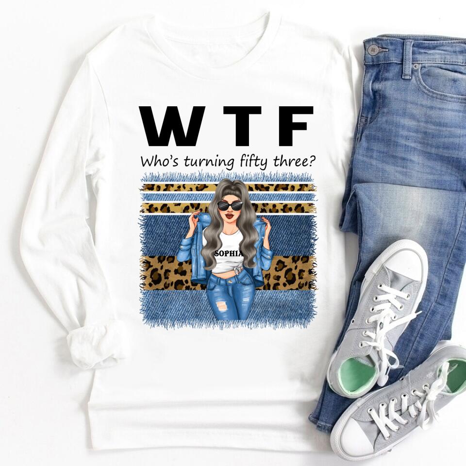 W T F Who Turning Fifty Three - Vintage 1969 Shirt, Custom Image Birthday Shirt, 53rd Birthday Unique Gifts For Woman, 53rd Birthday Ideas, Turning 53 Years Old Cotton Shirt