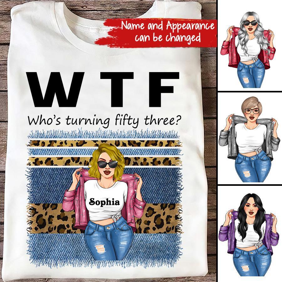 W T F Who Turning Fifty Three - Vintage 1969 Shirt, Custom Image Birthday Shirt, 53rd Birthday Unique Gifts For Woman, 53rd Birthday Ideas, Turning 53 Years Old Cotton Shirt
