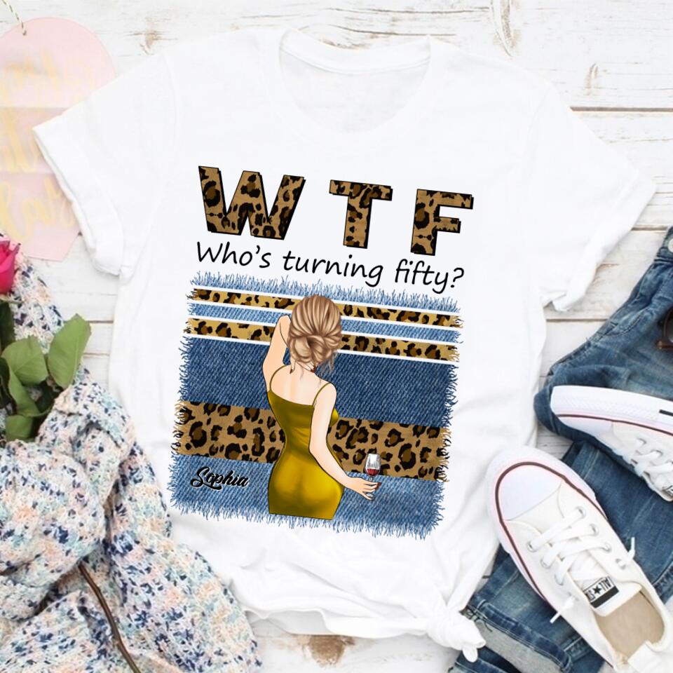 W T F Who's Turning Fiffty - Vintage 1972 Shirt, Custom Birthday Shirt, 50th Birthday Unique Gifts For Woman, 50th Birthday Ideas, Turning 50 Years Old Cotton Shirt