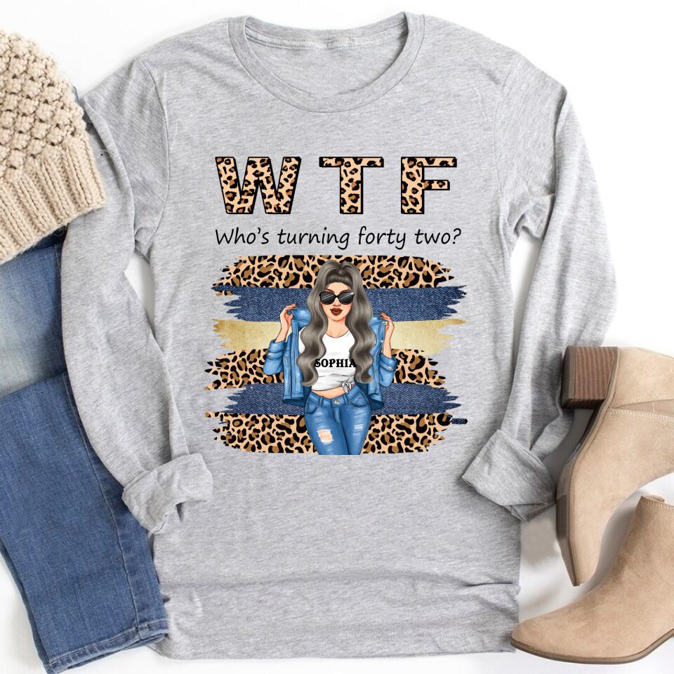 W T F Who Turning Forty Two - Vintage 1980 Shirt, Custom Image Birthday Shirt, 42nd Birthday Unique Gifts For Woman, 42nd Birthday Ideas, Turning 42 Years Old Cotton Shirt