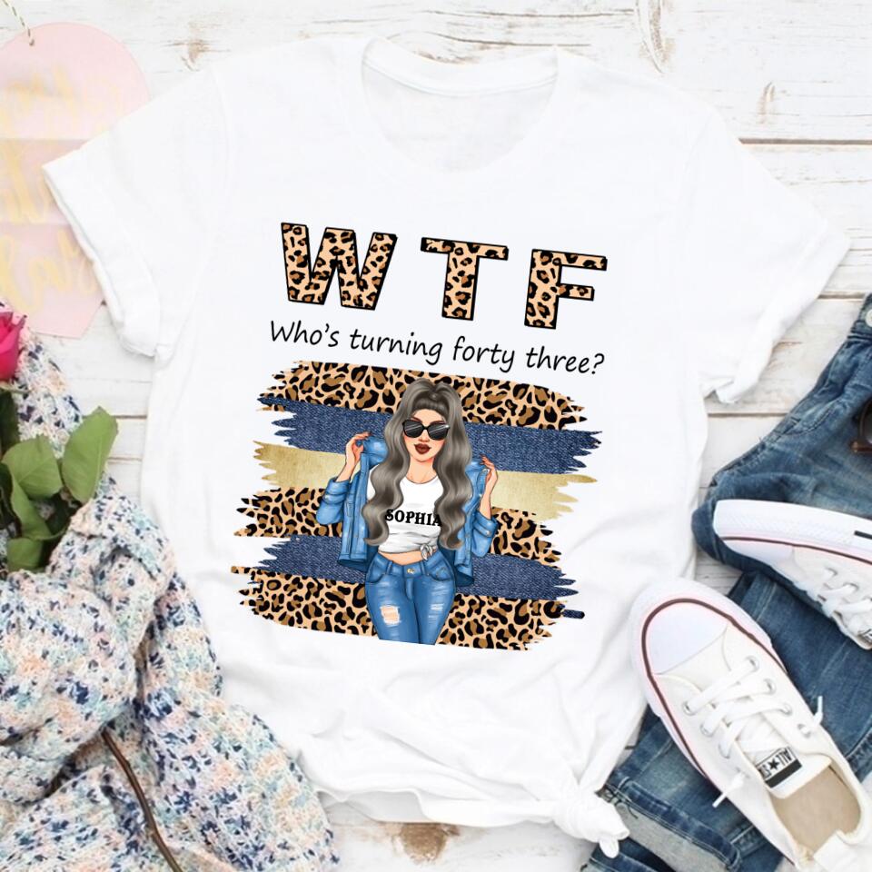 W T F Who Turning Forty Three - Vintage 1979 Shirt, Custom Image Birthday Shirt, 43rd Birthday Unique Gifts For Woman, 43rd Birthday Ideas, Turning 43 Years Old Cotton Shirt