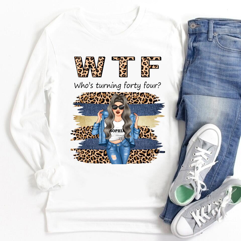 W T F Who Turning Forty Four - Vintage 1978 Shirt, Custom Image Birthday Shirt, 44th Birthday Unique Gifts For Woman, 44th Birthday Ideas, Turning 44 Years Old Cotton Shirt