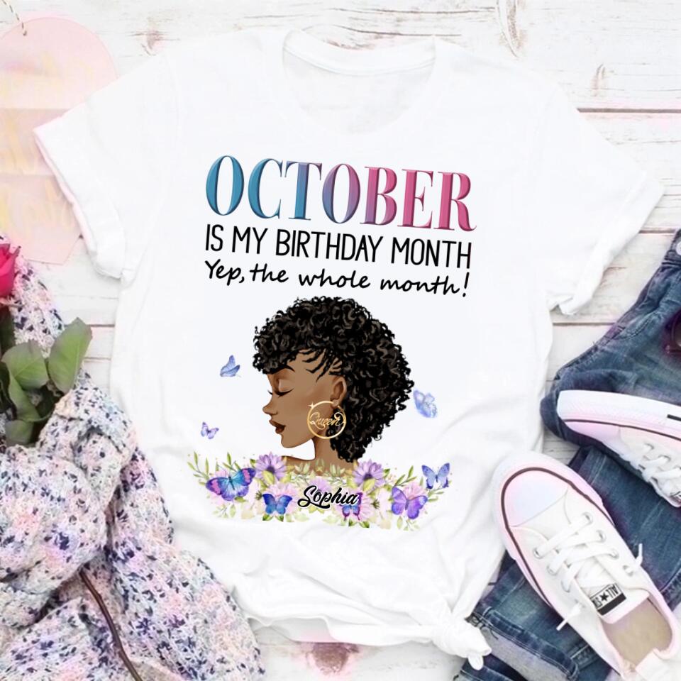 October Birthday Shirt, Custom Birthday Shirt, Queens are Born In October, October Birthday Shirts For Woman, October Birthday Gifts