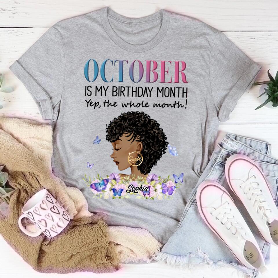 October Birthday Shirt, Custom Birthday Shirt, Queens are Born In October, October Birthday Shirts For Woman, October Birthday Gifts