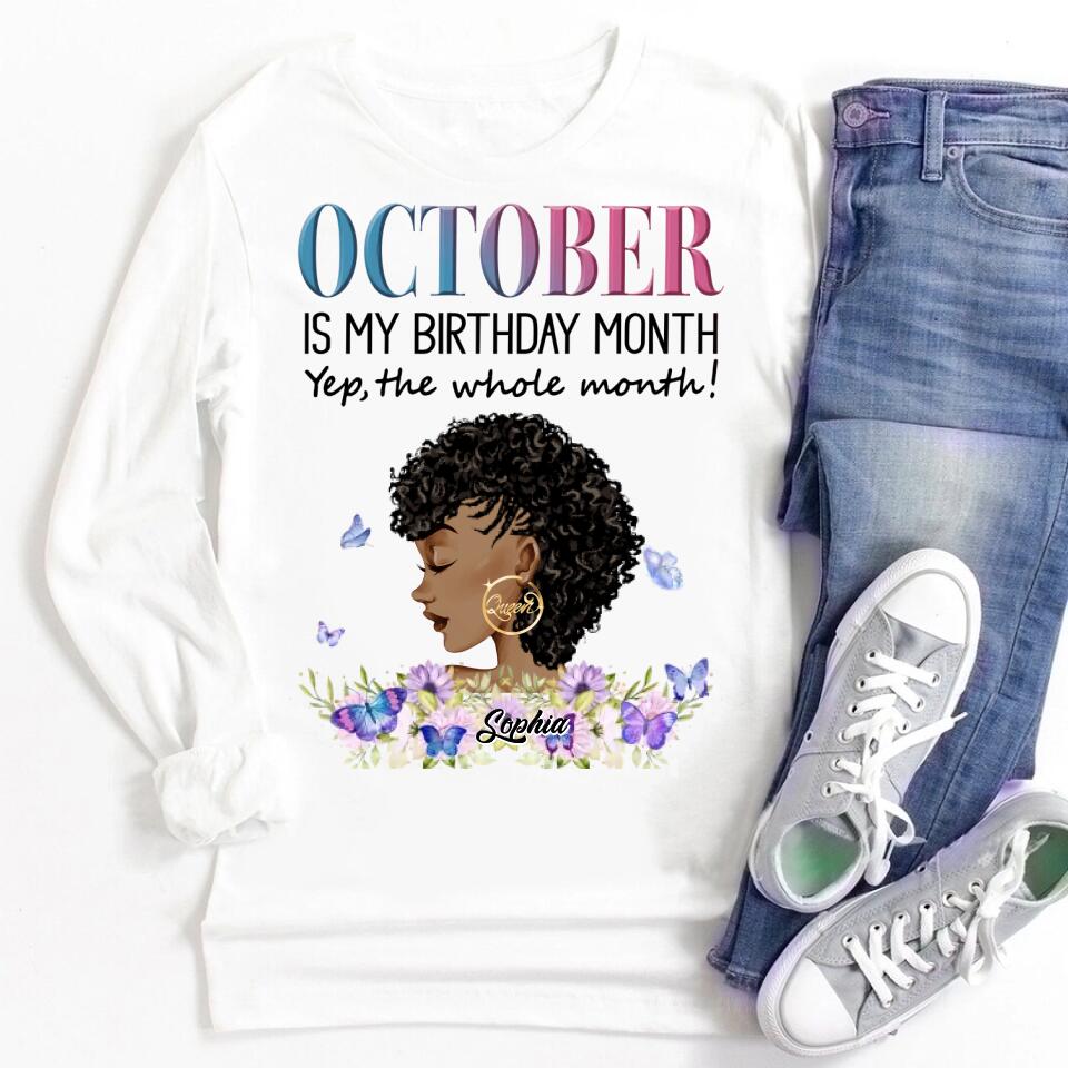 October Birthday Shirt, Custom Birthday Shirt, Queens are Born In October, October Birthday Shirts For Woman, October Birthday Gifts