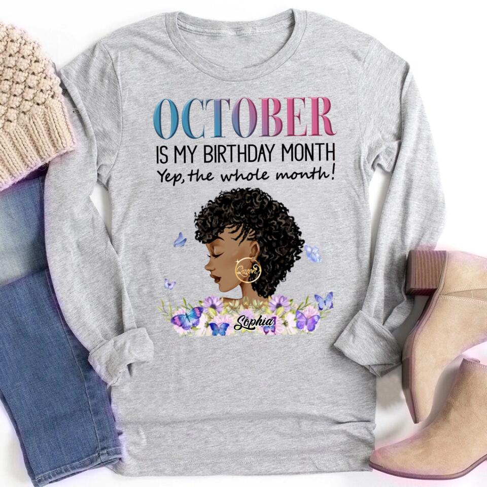 October Birthday Shirt, Custom Birthday Shirt, Queens are Born In October, October Birthday Shirts For Woman, October Birthday Gifts